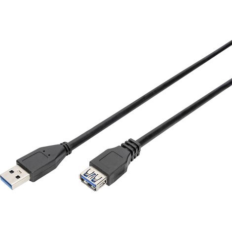 Digitus Câble USB USB 3.2 Gen1 USB-A mâle, USB-A femelle 3.00 m noir AK-300203-030-S (1/3)