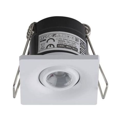 Mini spot LED 1W orientable carré blanc