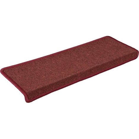 Maison Exclusive - Tappetini per scale 30 pz 65x21x4 cm Bordeaux bordo rettangolare