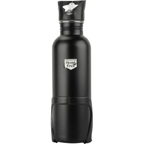 Fischer Edelstahl Trinkflasche inkl. Flaschenhalter Fahrrad Wasserflasche