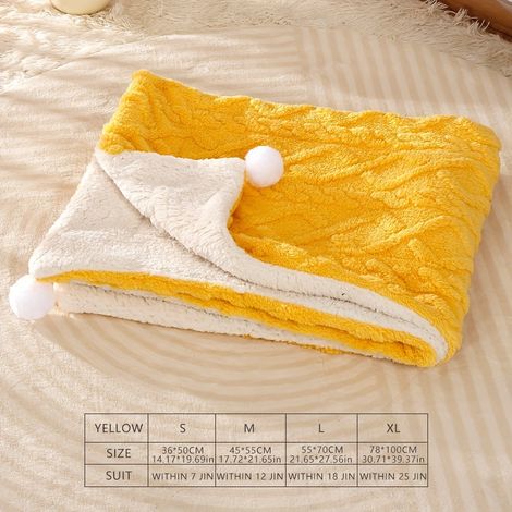 Couverture épaisse en flanelle double face pour chat, jeté chaud pour animaux de compagnie avec balles amusantes - Tapis de couchage durable et résistant aux griffures pour chien (1/5)