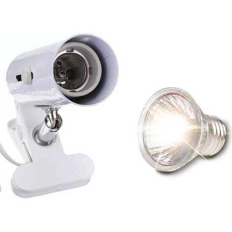 Lampe Pour Reptiles - Support Céramique Avec Pince - Lampe Chauffante UV UVA UVB - Pour Tortues Lézards Serpents - Lot De 1 (1/5)