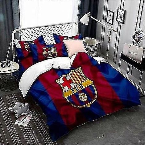 FC Barcelona children's bedding set, duvet cover and pillowcase in 90 thread count polyester, 135 x 200 cm, FC Barcelona pattern. (1/2)