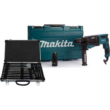 Makita HR2631FT12 SDS-PLUS TRAPANO TASSELLATORE 800W + punte e doppio mandrino (1/2)