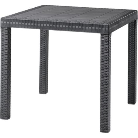 Tavolo da giardino in plastica quadrato Dallas effetto Rattan