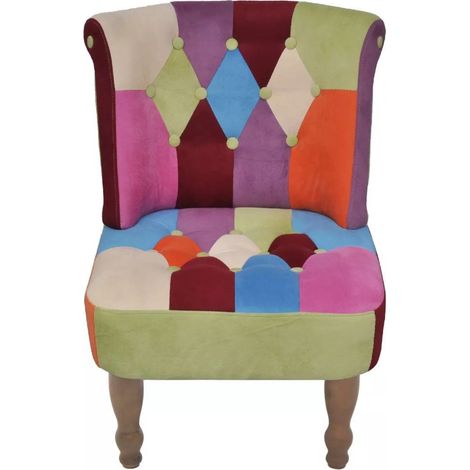Chaise en style français avec design de patchwork Tissu (1/5)