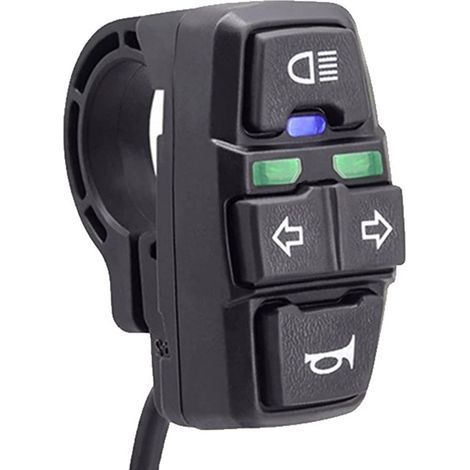 Commutateur de clignotant 3 en 1 pour moto, klaxon, interrupteur marche/arrêt pour scooter, vélo électrique, vélo de montagne, Non original (1/5)
