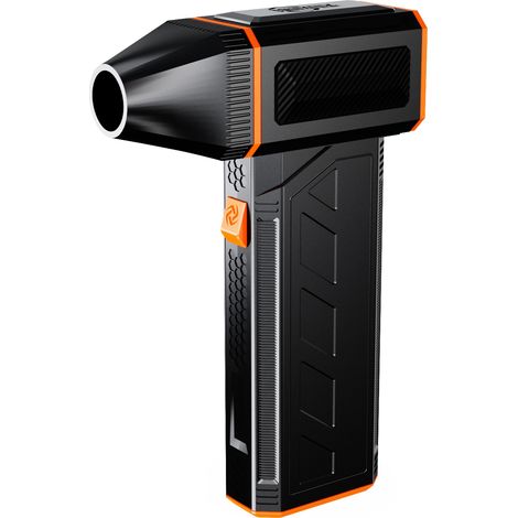 Ventilateur à main sans balais 120000 tr/min, souffleur d'air réglable pour séchage auto, nettoyage clavier, voyage camping extérieur, noir 137x85,5x36,3mm, recharge Type-C (1/3)