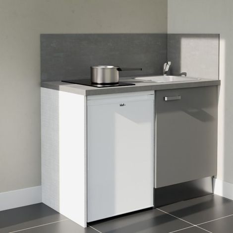 Kitchenette K08L-PT - 120 cm avec plan de travail et évier - emplacement frigo