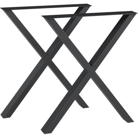 Set Greith di 2 Gambe a X per Mobili Fai da Te (AxL) 72 x 59 cm in Acciaio - Nero [en.casa] (1/5)