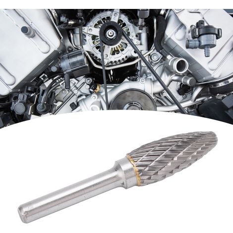 La lime rotative en carbure à double rainure est adaptée au meulage de surface dans les applications aérospatiales, automobiles et marines (HX1232M06). (1/5)