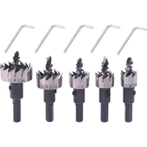 5 Pcs Scies Cloches MéTal en Acier Inoxydable 16 mm  18,5 mm  20 mm  25 mm  30 mm