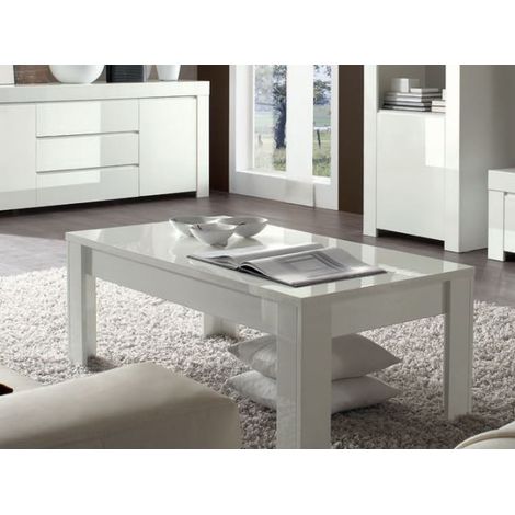 Mesa de centro LAZARRO 122 cm blanco lacado