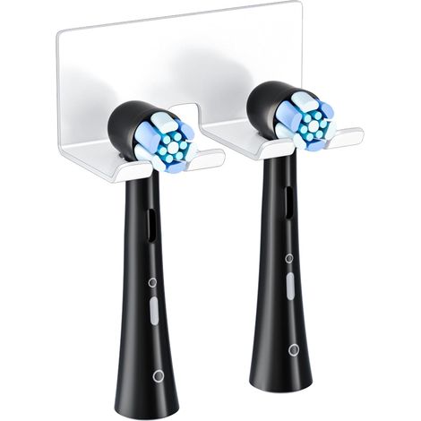 1 - Porte-Brosse à Dents - Support Mural - Fixation Adhésive Sans Perçage - Pour Têtes Électriques - Salle de Bain - Blanc - 8x5cm (1/3)