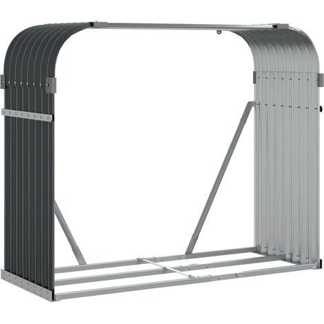 Leñero antracita 120x45x100 cm acero galvanizado vidaXL (1/5)