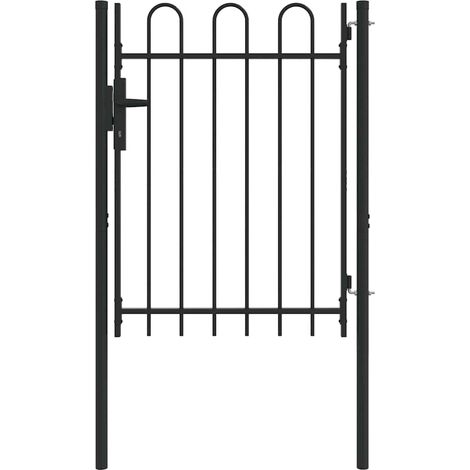 Porte de ClĂ´ture Gris 100 x 120 cm Acier revĂŞtu de poudre CFW782276 (1/5)