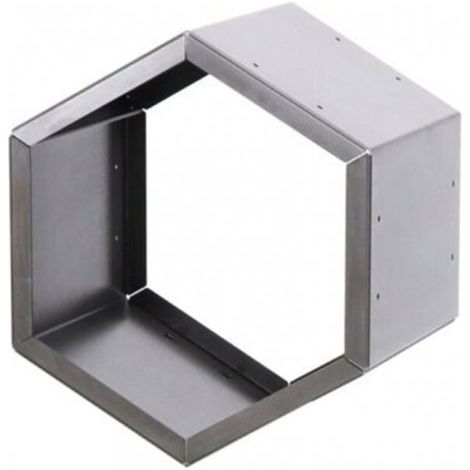 Range bûches hexagonal modulable HARENA en acier naturel (1/5)