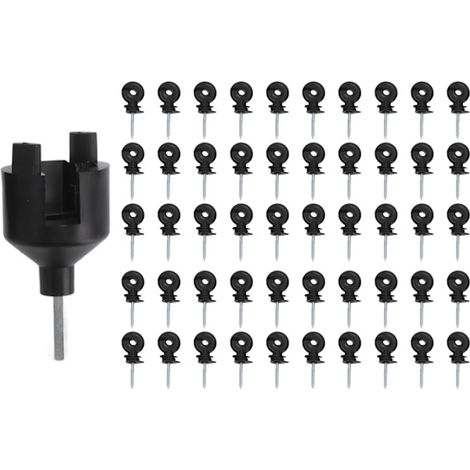50 Werkzeuge für die Installation von Elektrozaunisolatoren, Schraubringen, Holzpfosten und Steckdosen. (1/5)