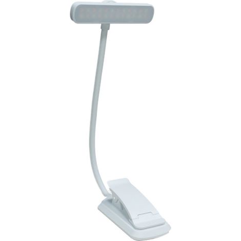 Lampe de Lecture avec Pince, Lampe de Livre LED à Clipser, Luminosité Réglable en Continu, 3 Modes de Température de Couleur, Rechargeable en USB-C, Col de Cygne Flexible à 360°,Blanc (1/4)