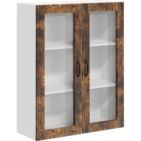 Maison Exclusive - Armario de vidrio para pared LUCCA Roble Ahuma