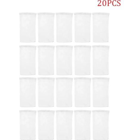 Accessoires de piscine (20 pièces blanches) Chaussettes de rangement pour filtres de piscine en nylon, pour paniers et skimmers. Accessoires de piscine blancs. (1/5)