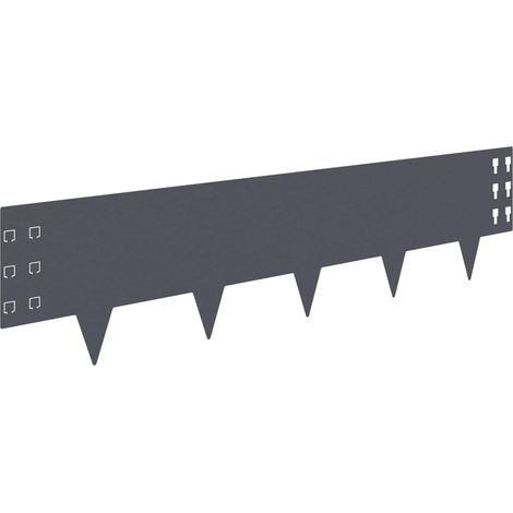 Lawn Edging 30 pcs 100 x 25 cm Steel Anthracite vidaXL