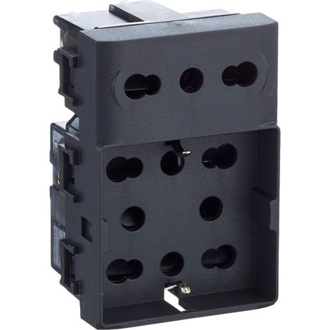 Prise encastrée Side XL Compatible avec Bticino® LivingLightTM 4 Prises en 1 : Permet de connecter Une fiche schuko et Une fiche 10/16A ou Trois Prises 10/16A. Couleur Anthracite (1/5)