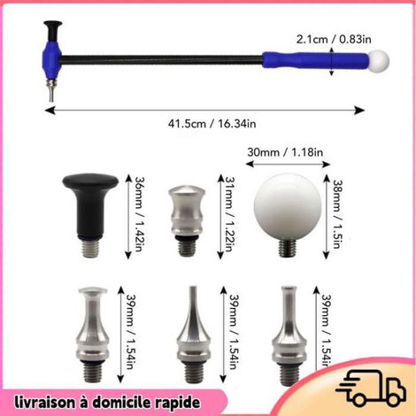 Aucune marteau de réparation de bosses sans peinture Ensemble d'outils de marteau de carrosserie automobile, moto outillage Bleue (1/5)