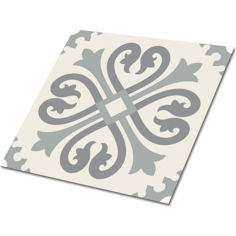 Carreaux autocollants PVC, Carrelage PVC adhésif - 30x30cm - Kit de 9 - Motif Arabe - Gris, Stickers carrelage carreaux