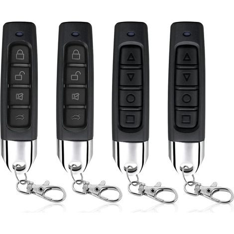 4PCS Télécommande Universelle Portail 433 MHz, Télécommande Garage Sans Fil, Duplicateur de Clés à 4 Boutons, Télécommande Copie Porte de Garage Jusqu’à 50 m (1/5)