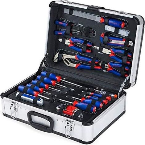 WORKPRO Caisse à Outils Complete Professionnelle avec Mallette en Aluminium, Boite à Outils Complete pour Réparation Dommestique ou