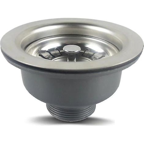 Crépine et bouchon d'évier en acier inoxydable, double couche, résistant à la corrosion, récupérateur de résidus alimentaires, compatible avec les diamètres 110-114 mm.