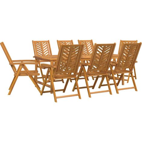 Maison Exclusive - Set da Pranzo per Giardino 9 pcs Marrone (1/5)