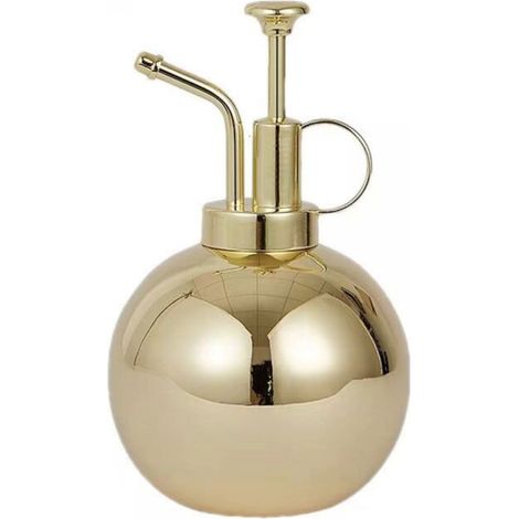 (or) Petit arrosoir pour plante d'intérieur, pot d'arrosage en acier inoxydable 500 ml presse à main vintage vaporisateur accessoire de balcon de jardin (1/5)