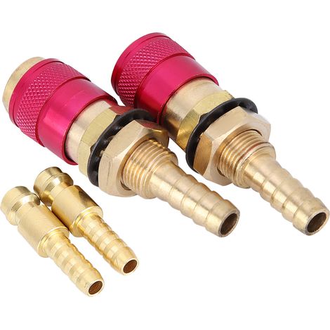 2 raccords rapides de 8 mm pour torche de soudage TIG, refroidis à l'eau et au gaz. (1/5)