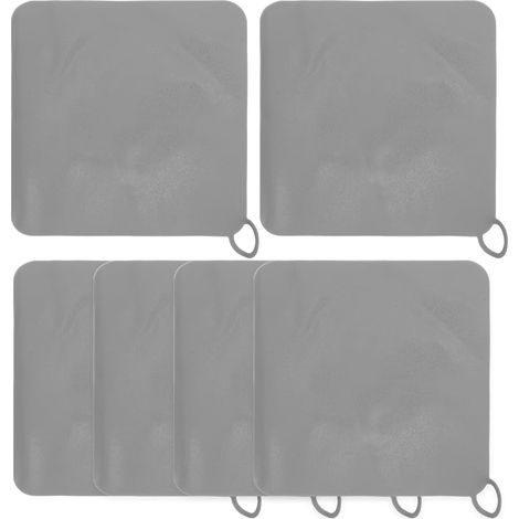 Lot de 6 Bouchons de Bonde Silicone Gris 15 X 15 CM – Couvercles Anti - (1/5)