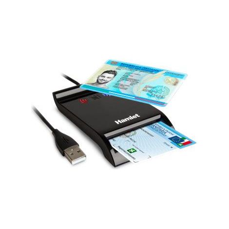 Hamlet HUSCR-NFC Smart-Card-Lesegerät Indoor USB USB 2.0 Schwarz