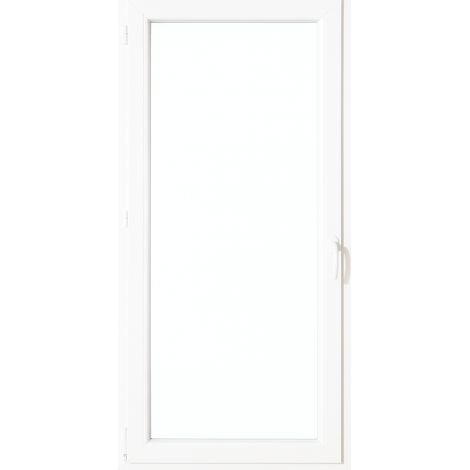 [JAMAIS UTILISÉ] Porte-fenêtre PVC 2150x800mm blanc – ouvrant à la française – tirant droite – dormant monobloc 140mm – vitrage transparent