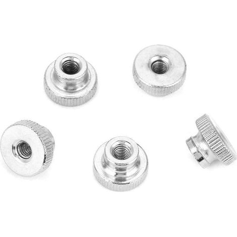 M3 M4 M5 M6 M8 M10 Acier au Carbone Plaquée par Nickel Serrent la Poignée Moletée d'Écrou de Pouce avec les Écrous(M5(5pcs)). (1/5)