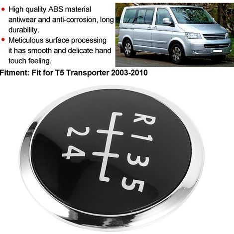 Gear Shift Bouton Coupure de capuchon élégant Décoration intérieure de voiture ajustement pour le transporteur T5 2003-20105 (1/5)