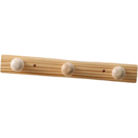 Porte-Manteau Mural en Bois, Patère en Bois Massif à 3 Crochets Robuste et Durable, Crochets Muraux, Installation Facile, Idéal pour Entrée, Salle de Bain et Chambre à Coucher (1/5)