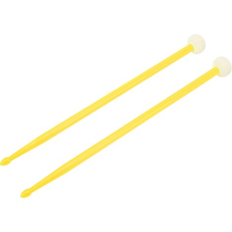2-teiliges Schlagzeugschlägel-Set mit Filzkopf und Nylongriff, doppelköpfig, gelb (1/5)