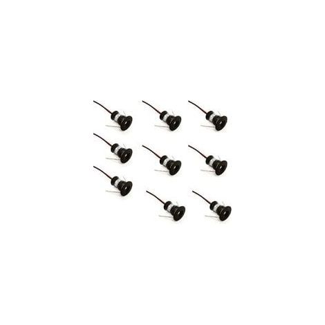 Black Set of 9 mini 12V 1W LED recessed ceiling spotlights for kitchen, stairs, closet, hallway, DIY lighting, warm white, cool white, shop windows, cabinets, small ceilings, IP65, 3000k (120°, black (1/3)