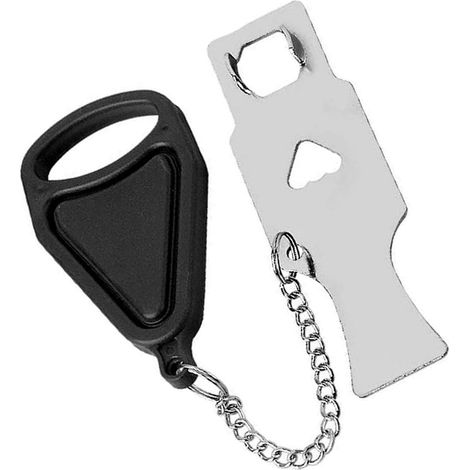 Cerradura portátil para puertas, cerradura de viaje, cerradura para Airbnb, cerradura escolar y también para seguridad del hogar (Negro×1)