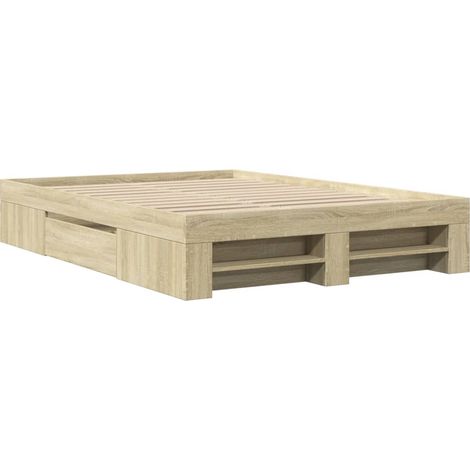 Cadre de lit sans matelas chêne sonoma 140x200 cm vidaXL (1/5)