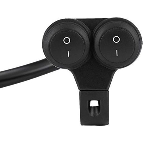 Commutateur de Guidon de Moto, Interrupteur Marche/Arrêt Universel 22mm Phare Feux Antibrouillard Double Bouton de Commande (B) (1/4)