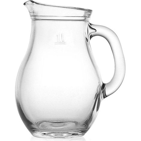 Jarra de cristal Bistrot de 1 litro para bebidas frías y calientes (1/2)