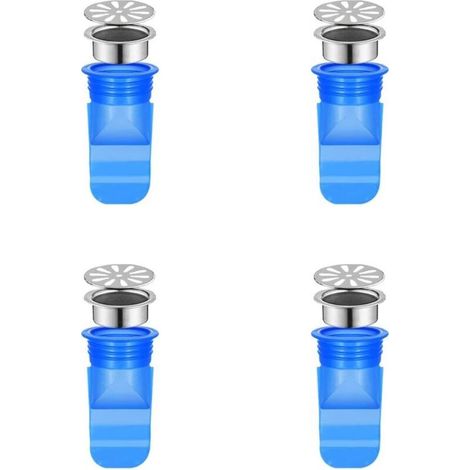 Lntyq Siphon sol silicone évier Bain évier Bouchons de Vidange Bouchon d'évier multifonction Baignoire Bouchon pour tubes Tuyaux dans salle bain Toilette Drain plancher Joint Resist Smell Bugs 4 pièce (1/5)