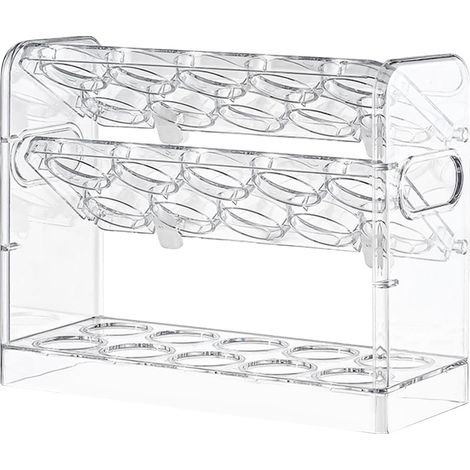 Support Pour Réfrigérateur - Support 3 Niveaux Avec 30 Compartiments - Rangement Côté Porte Réfrigérateur - Transparent - 1 Pièce (1/5)