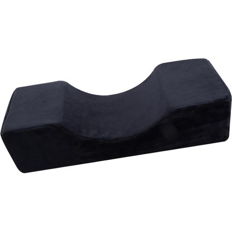 Coussin de pose d'extensions de cils en flanelle, en forme de U, pour un soutien et une protection de la nuque, idéal pour les salons de beauté (noir). (1/5)